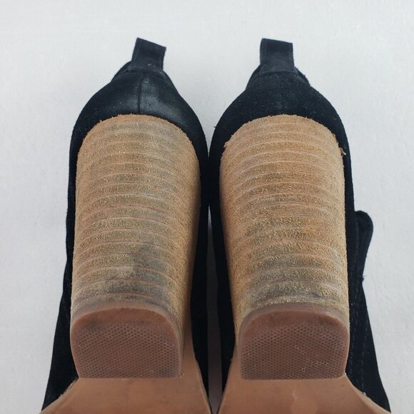 Jeffrey Campbell Rosalee Ankle Boot Womens 8 Black Suede Block Heel Slip On - Picture 11 of 12